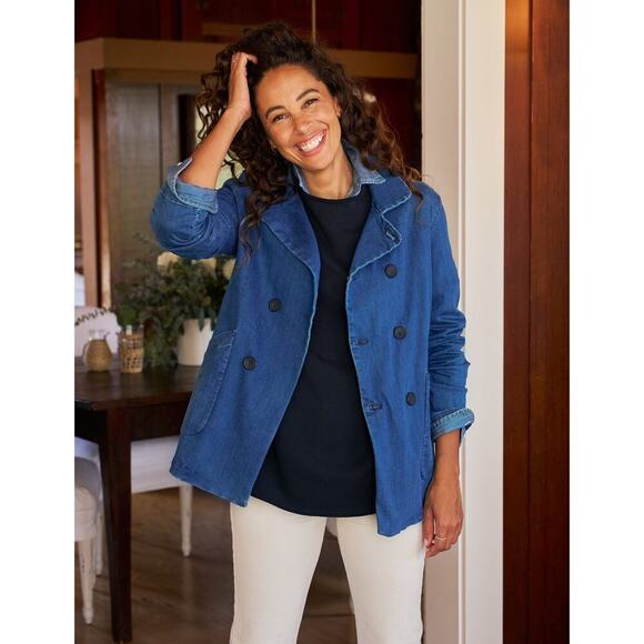 Frank & Eileen Belfast English Peacoat in 1977 Medium Wash - Picture 1 of 9